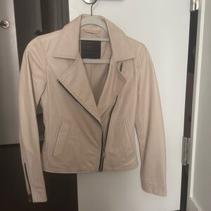 All Saints - Light pink leather moto jacket - 100% lamb leather